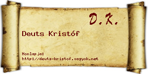 Deuts Kristóf névjegykártya